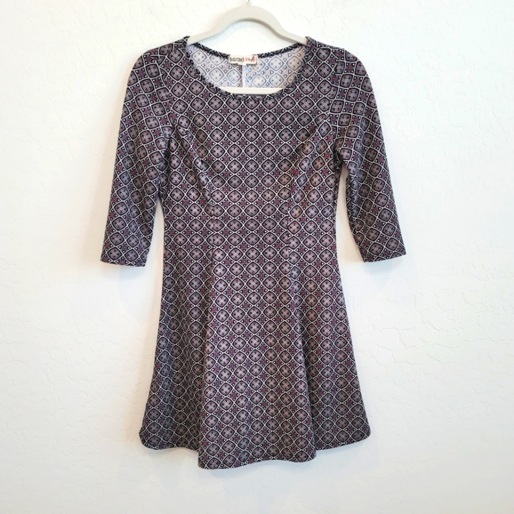 Sorad Geometric Print Fit & Flare Mini Dress Women's Size Small